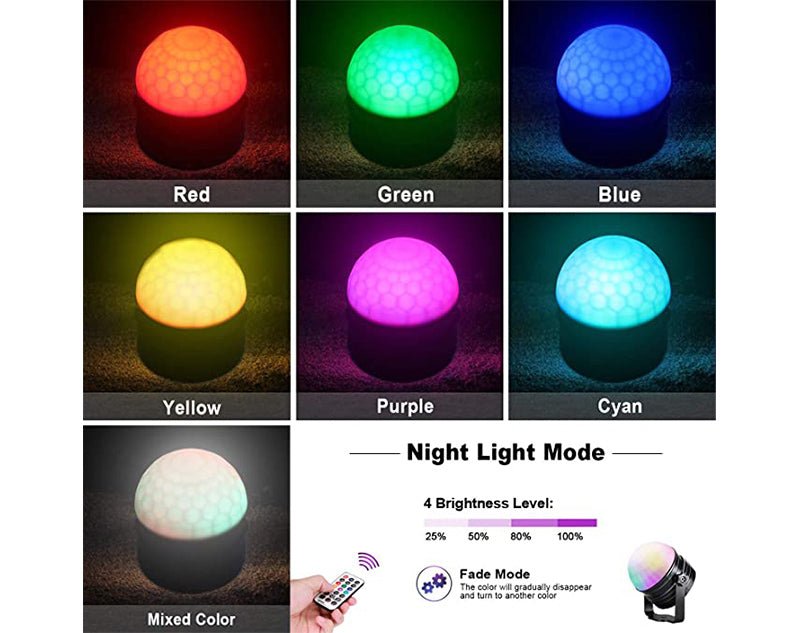 RGB LED Mini Disco Party Light Glow Ball Mounting Bracket Remote Control YSH-029 