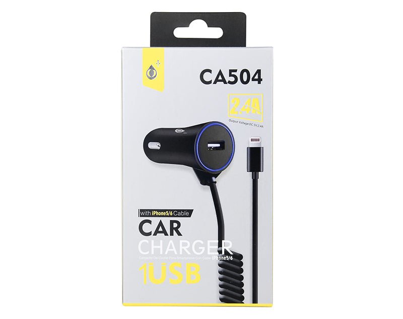 Moveteck Car Charger with Lightning Cable and USB Input CA504