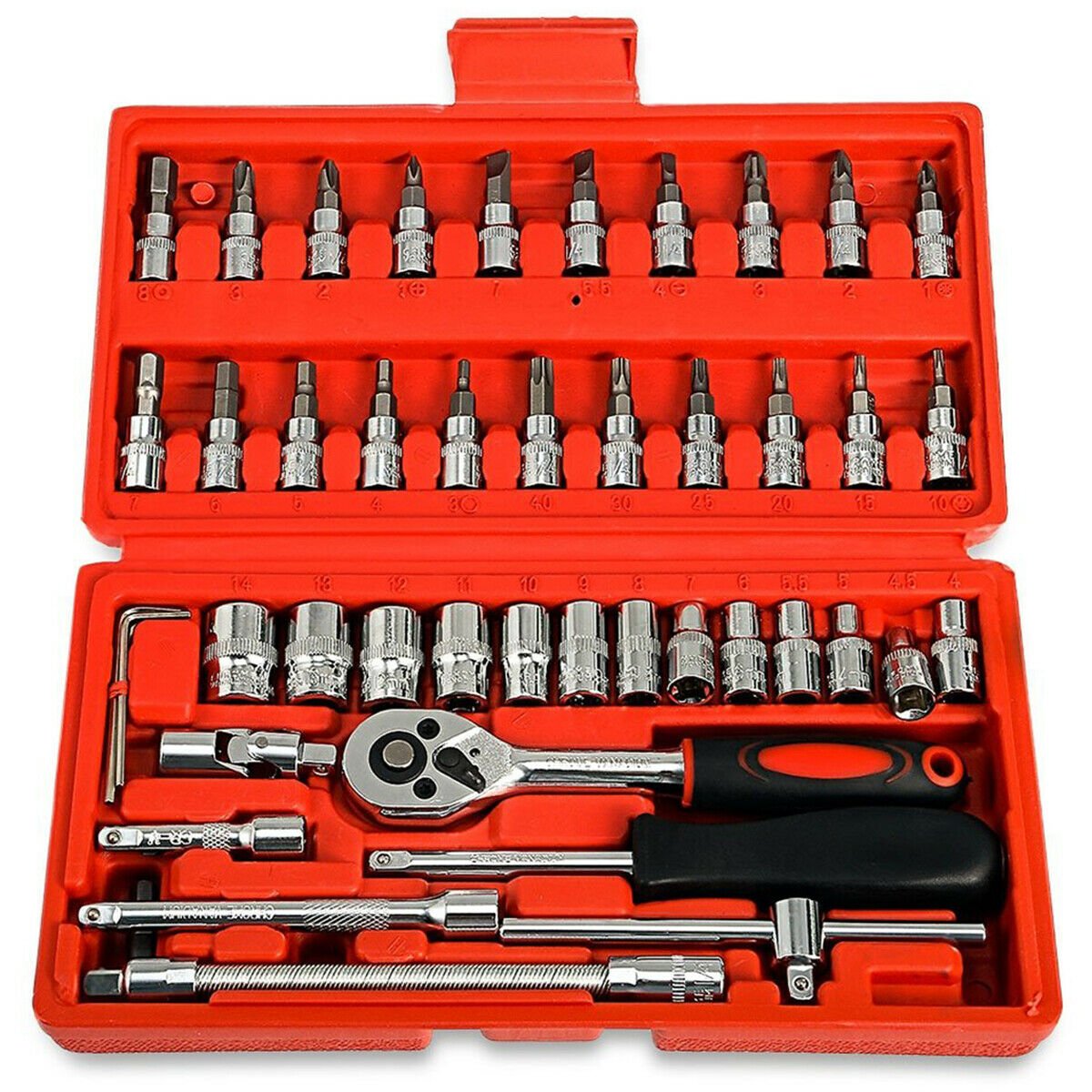 46PC Socket Tool Kit Ratchet Hex Key DIY Tools Set S802