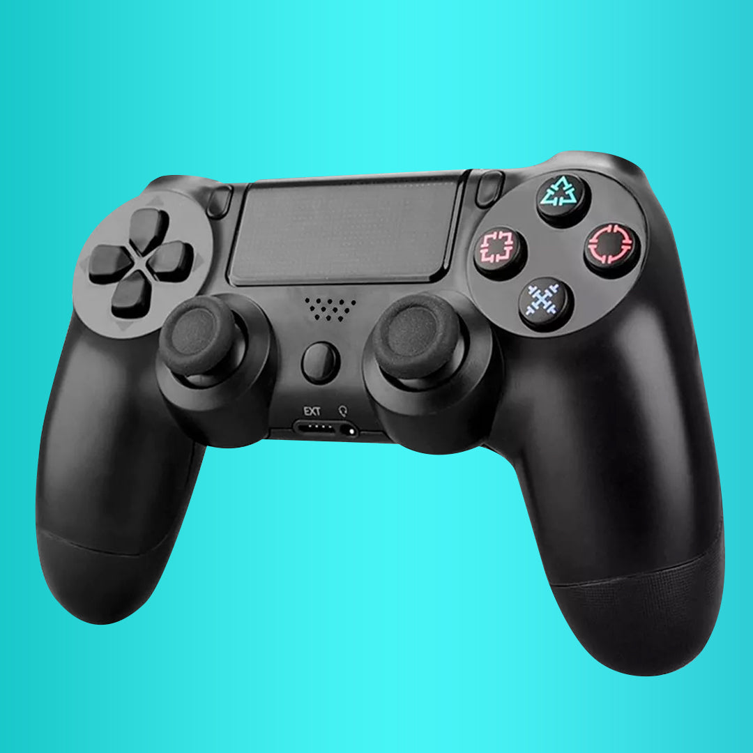 Playstation 4 style controller on blue background