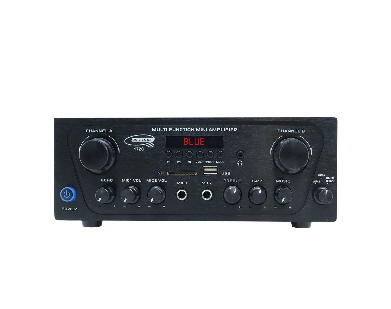 160W Multi-Function BT Amplifier 2 Channel USB SD Card Headphone Jack 172C
