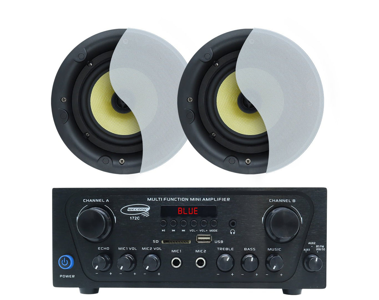 Bluetooth Amplifier + 2x6" Ceiling Speakers Package Cafe Restaurant 172C+LGC63