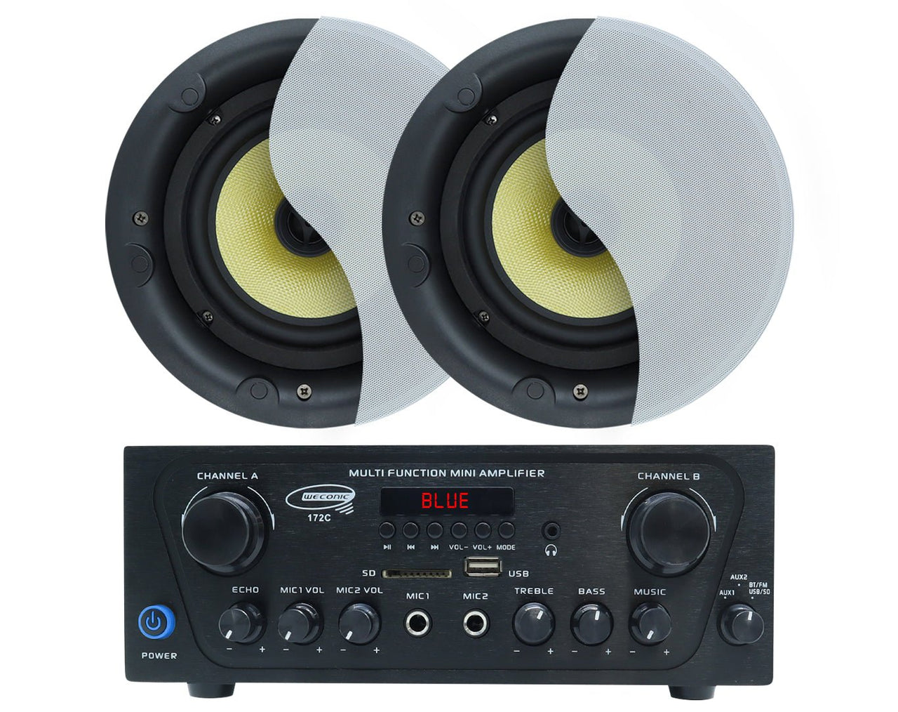 Bluetooth Amplifier + 2x8" Ceiling Speakers Cafe Restaurant 172C+LGC83