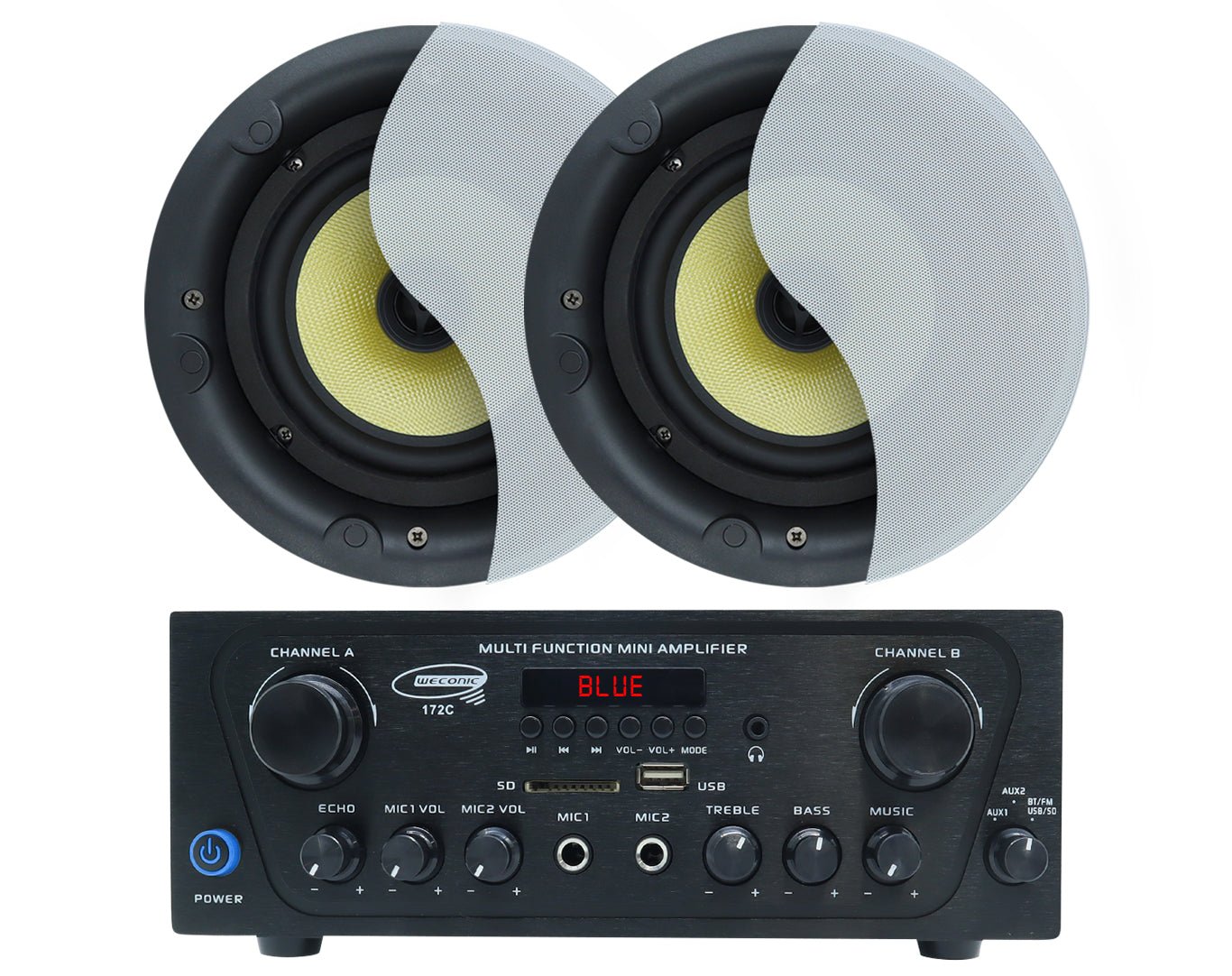 Bluetooth Amplifier + 2x8" Ceiling Speakers Cafe Restaurant 172C+LGC83