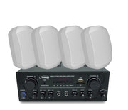 Amplifier + 4 x 6.5" Outdoor Speakers Package Cafe White 172C+2xWTP660WHT 