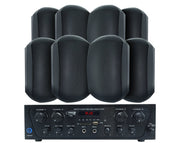 Bluetooth Amplifier + 8x6.5" Outdoor Wall Speaker Package Cafe 174C+4xWTP660BLK