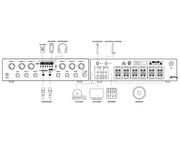 Bluetooth Amplifier + 12x6.5" Outdoor Wall Speakers Cafe 176C+6xWTP660WHT