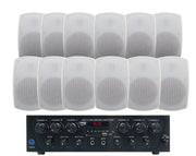 Outdoor Speaker Package with 480W Bluetooth Amplifier White 176C+6xSA850W