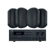 Weconic Outdoor Speaker Package with 160W Bluetooth Amplifier Black 182C+2xWTP660BLK