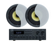 Weconic Twin 8" Speaker Package with Bluetooth Amplifier Cafe Restaurant Office 182C+LGC83