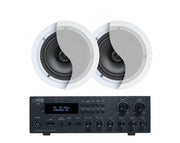 Weconic Twin 6" Ceiling Speaker Package Bluetooth Amplifier Cafe Restaurant Office 182C+C62