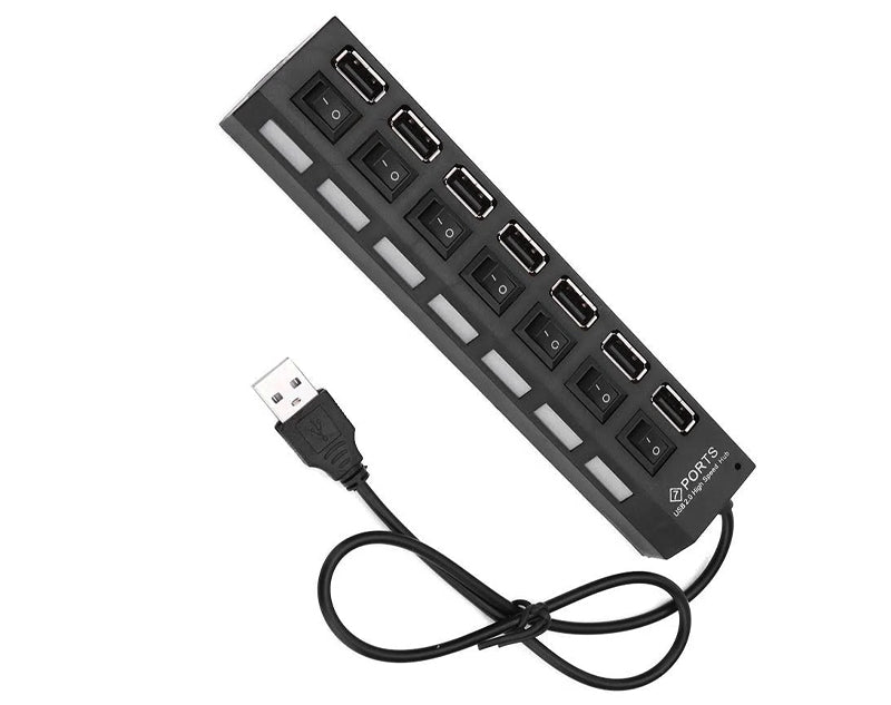 7 Port USB Hub Office Work Computer USB Extender Mouse Keyboard Charge 7PORTHUB 