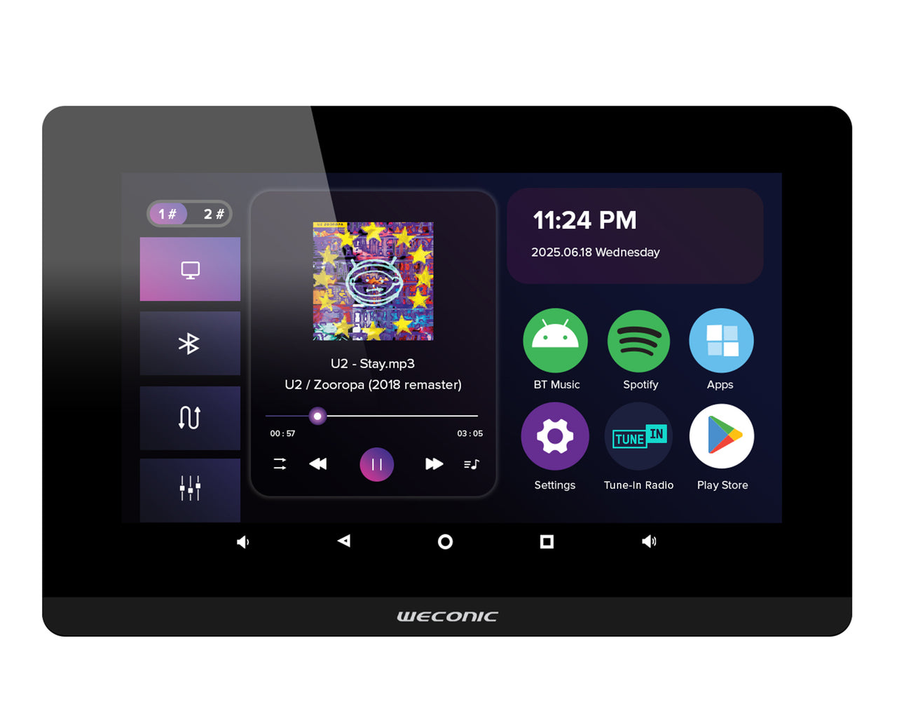 Weconic 7" Touchscreen Wall Amplifier with 6" Speaker Package