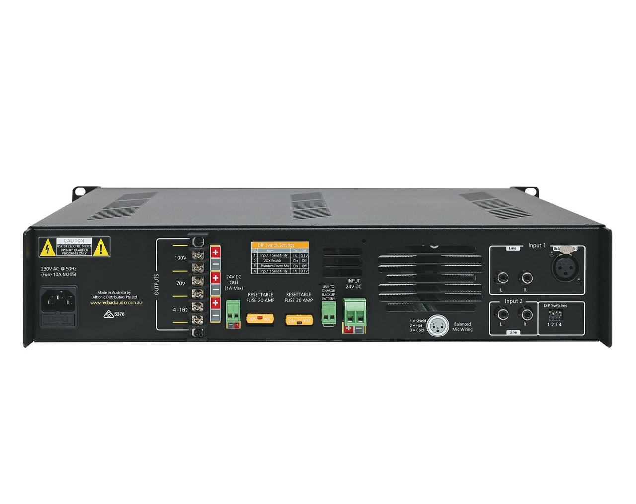 Redback 500W 100V Public Address PA Mixer Amplifier A4395A
