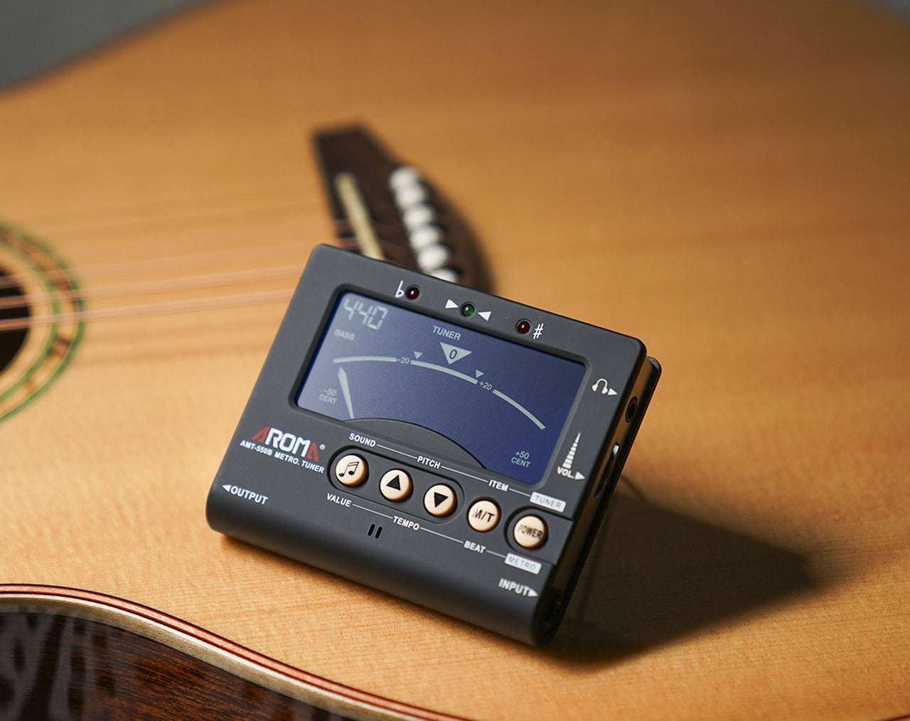 AROMA Digital Guitar Tuner Metronome 3 in 1 for Electronic Instruments AMT-550B