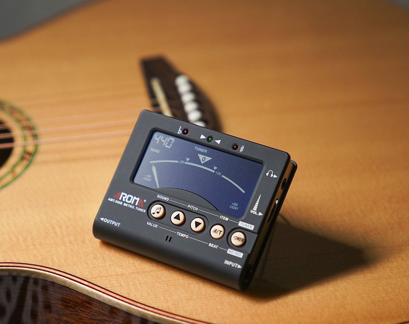 AROMA Digital Guitar Tuner Metronome 3 in 1 for Electronic Instruments AMT-550B