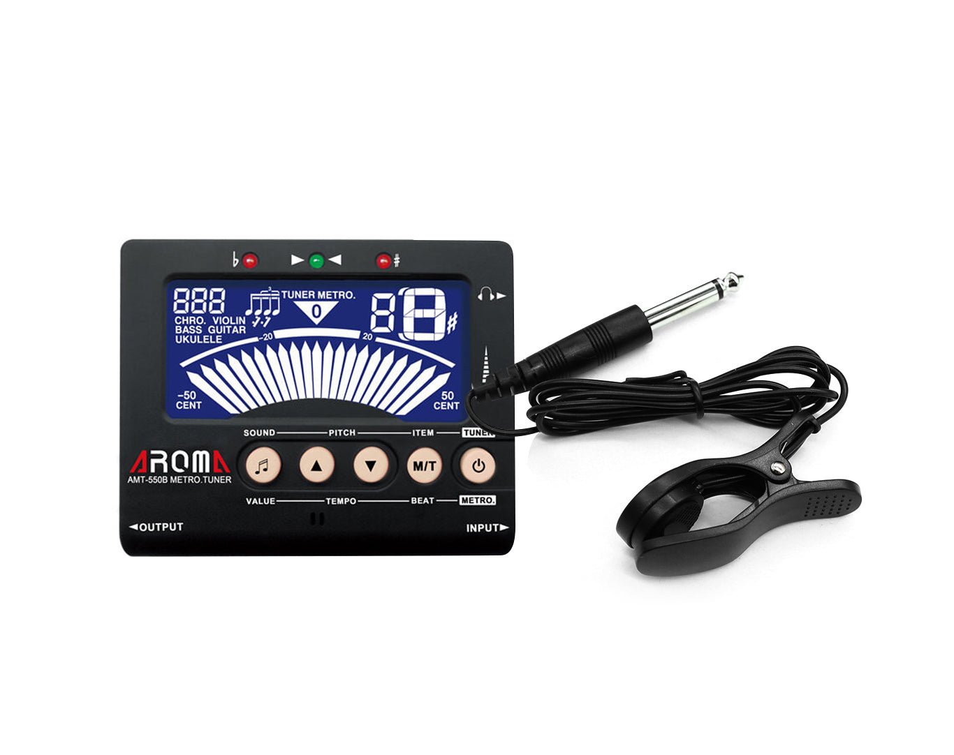 AROMA Digital Guitar Tuner Metronome 3 in 1 for Electronic Instruments AMT-550B