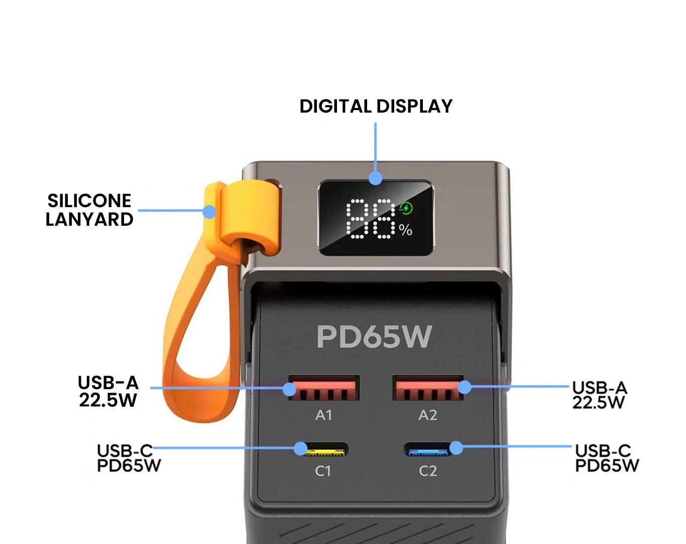 BUDI 65W PD+Dual QC3.0 Powerbank Laptop PC 30,000mAh PB810B