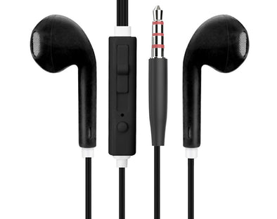 iPhone Style Stereo Earphones with Microphone and 3.5mm Audio Jack C6202 Black