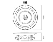 Bluetooth Amplifier + 6x6" Ceiling Speakers 2x Wall Mounted Speakers Package 176C+3xC62+1xWTP