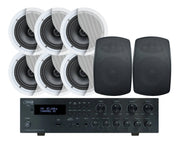 Weconic Indoor Outdoor Ceiling Speaker System Black 320W Bluetooth Amplifier 184C C62 SA850B