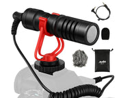 Moukey Camera Microphone with Accessories for Vlogging Camera/Smartphone MCM-1