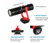 Moukey Camera Microphone with Accessories for Vlogging Camera/Smartphone MCM-1