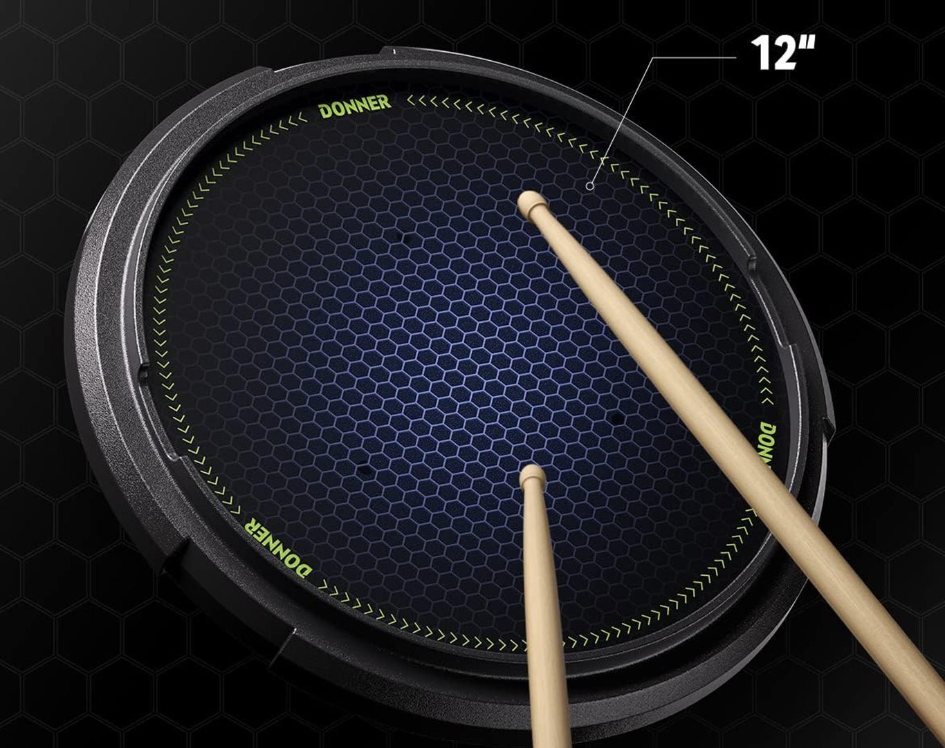 Donner 12" Drum Practice Pad With Sticks DTB-1