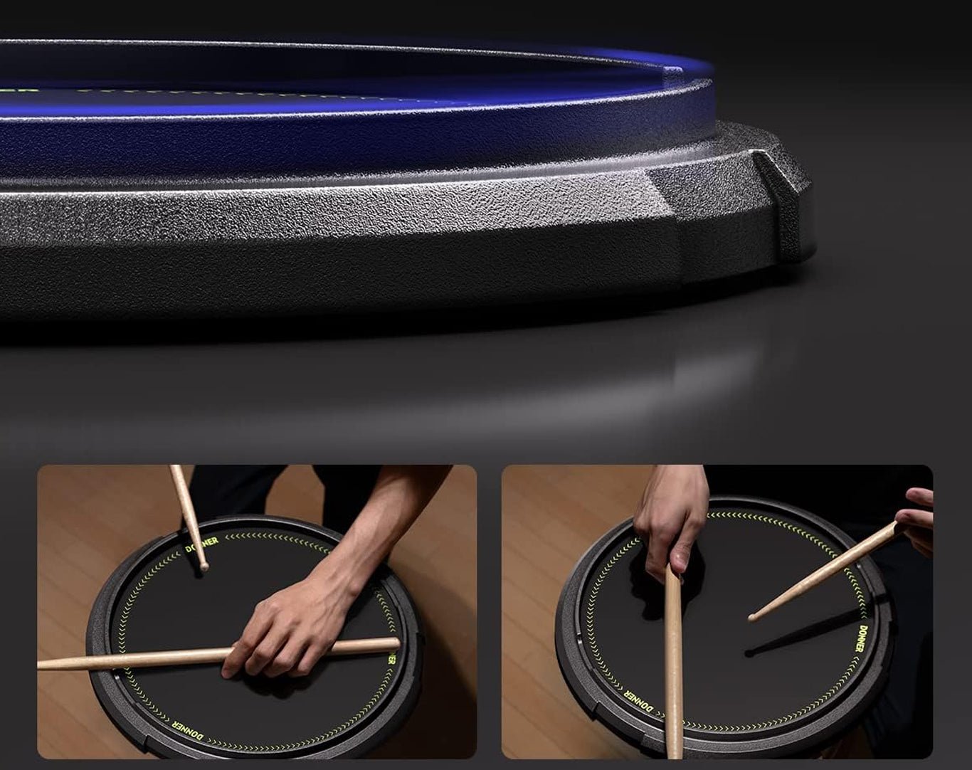 Donner 12" Drum Practice Pad With Sticks DTB-1
