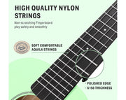 DONNER 23" Maple Concert Ukulele 4 String Bundle Green DUC-230G