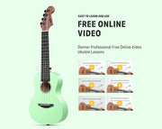 DONNER 23" Maple Concert Ukulele 4 String Bundle Green DUC-230G