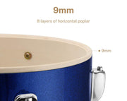 Eastar 5 Piece Poplar Acoustic Drum Kit EDS-480 Metallic Blue