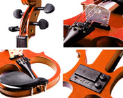 Freedom Student Electric Violin with Case Black White Natural EV31 