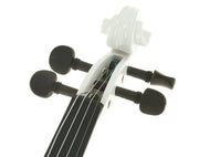 White Electric Violin Bow Lead Rosin Micro Tuner Includes Hard Case Headphones EV31 