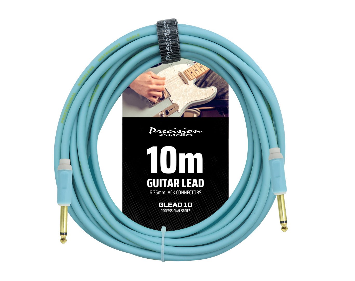 Precision Audio 1/4" 6.35mm Guitar Lead Instrument Cable Blue 10m GLEAD10-BLU