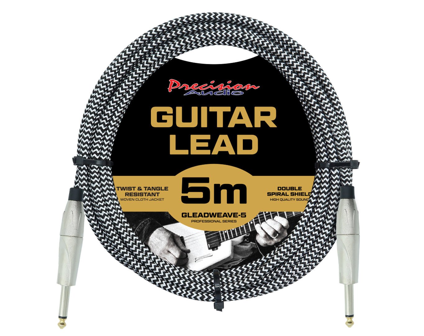 Precision Audio 1/4" Guitar Lead 5m GLEADWEAVE5-SIL