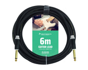 Precision Audio 1/4" 6.35mm Guitar Lead Instrument Cable Black 6m GLEAD6-BLK