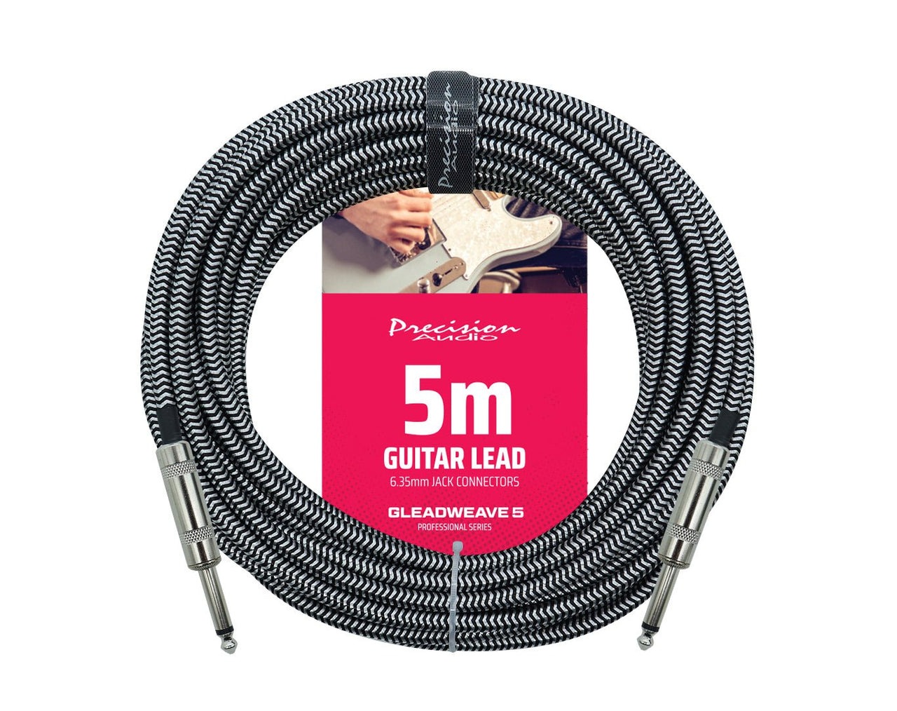 Precision Audio 1/4" Guitar Lead 5m GLEADWEAVE5-SIL