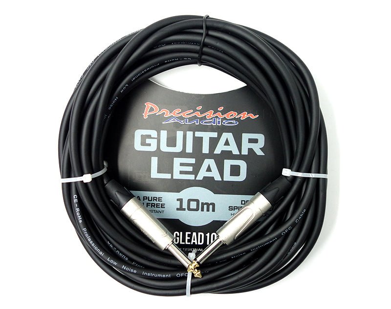 Precision Audio 1/4" To 1/4" 6.35mm Studio Stage Guitar Lead 10m GLEAD10 