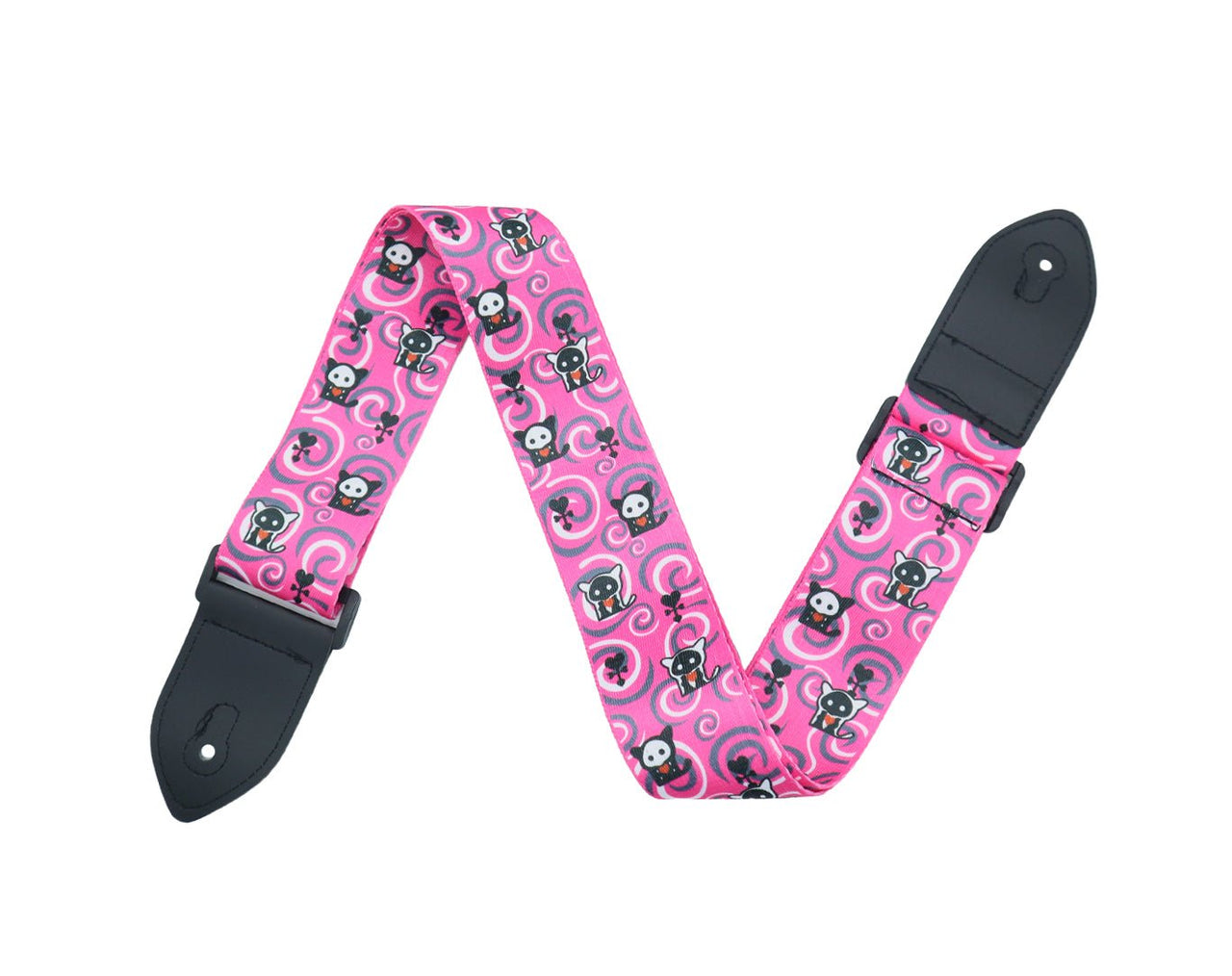 Freedom Guitar Strap Pink Cat Design GSTRAP3-06