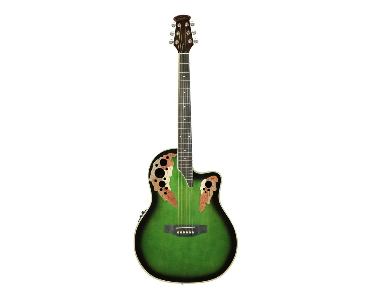 Freedom 41" Round Back Hollow Semi Acoustic Guitar Green HW41CJBE-GRN