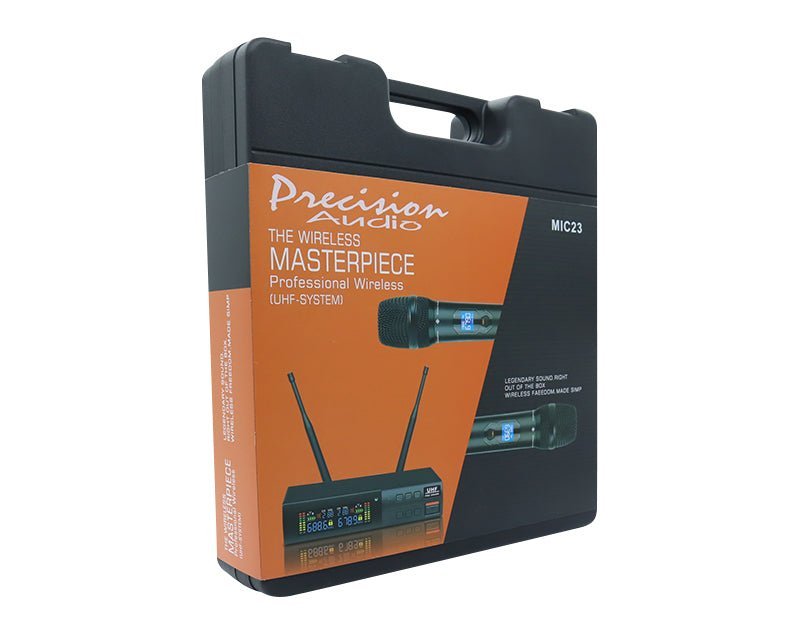 Twin Channel UHF Wireless Microphone System Handheld Bodypack MIC23