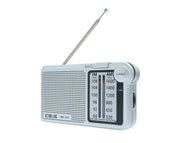 Portable Pocket AM FM Radio Speaker 3.5mm Earphone Jack MK-307-SIL