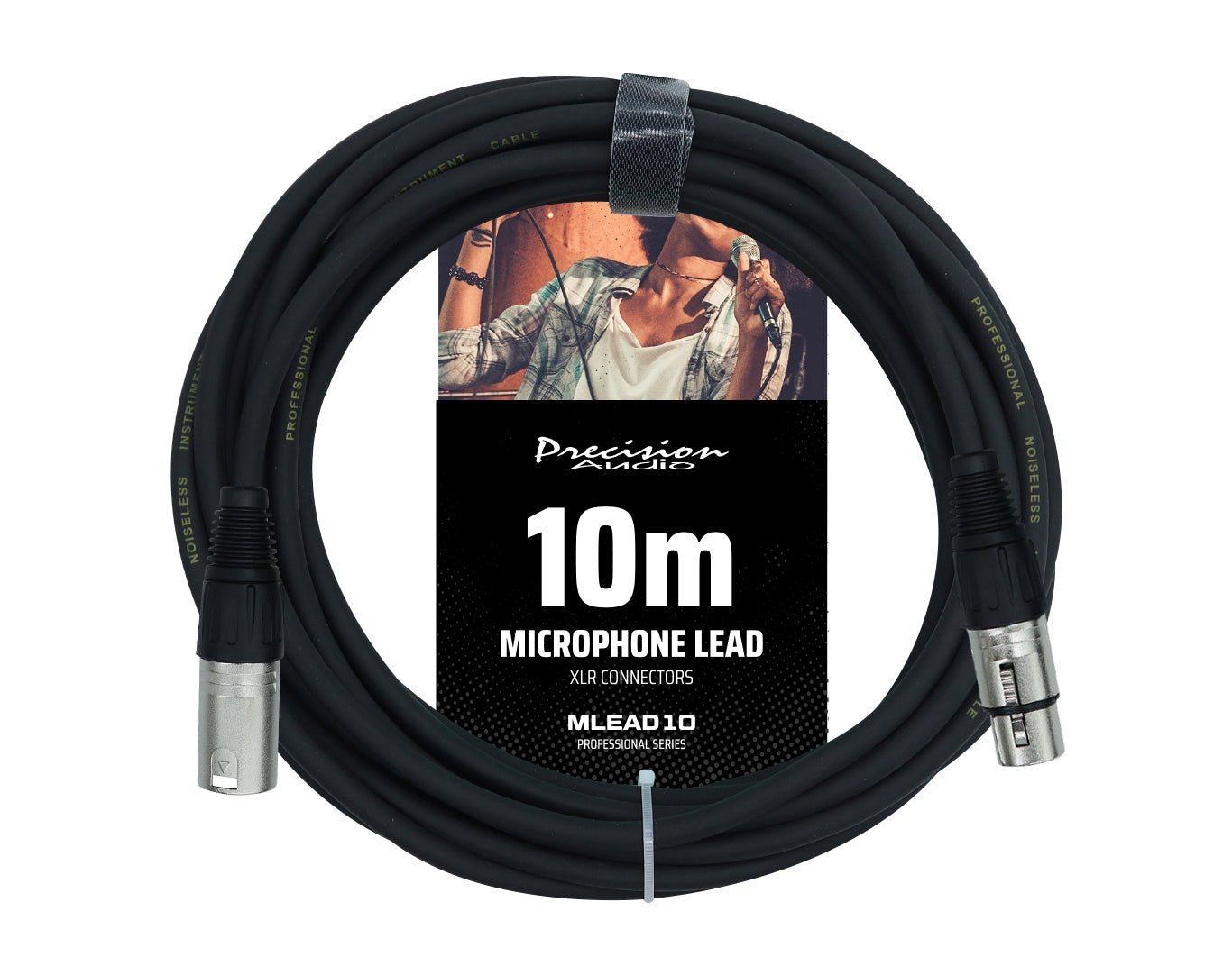 Precision Audio XLR To XLR Studio Stage Microphone Lead Black 10m MLEAD10-BLK