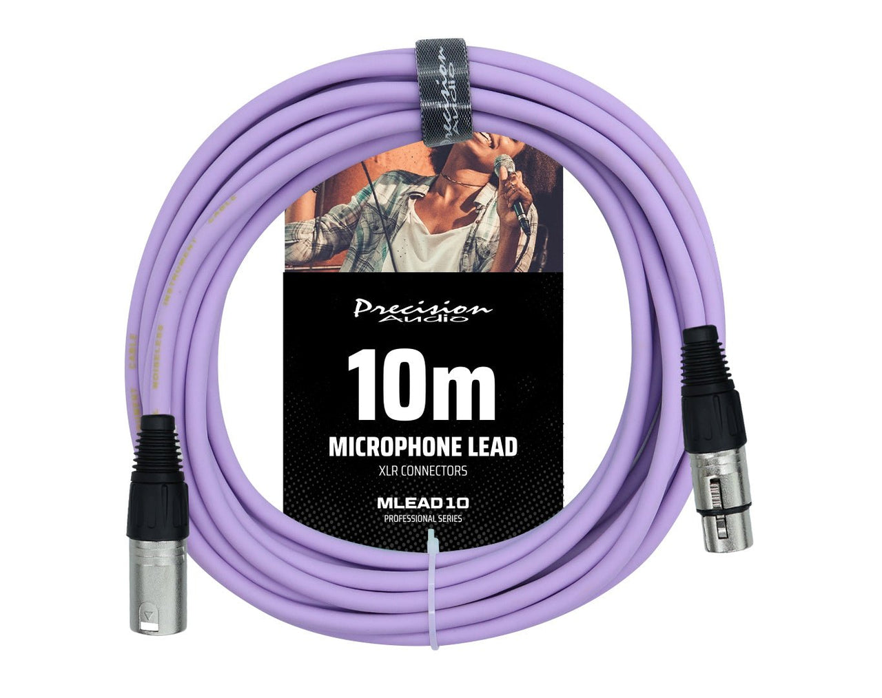 Precision Audio XLR To XLR Studio Stage Microphone Lead Purple 10m MLEAD10-PUR