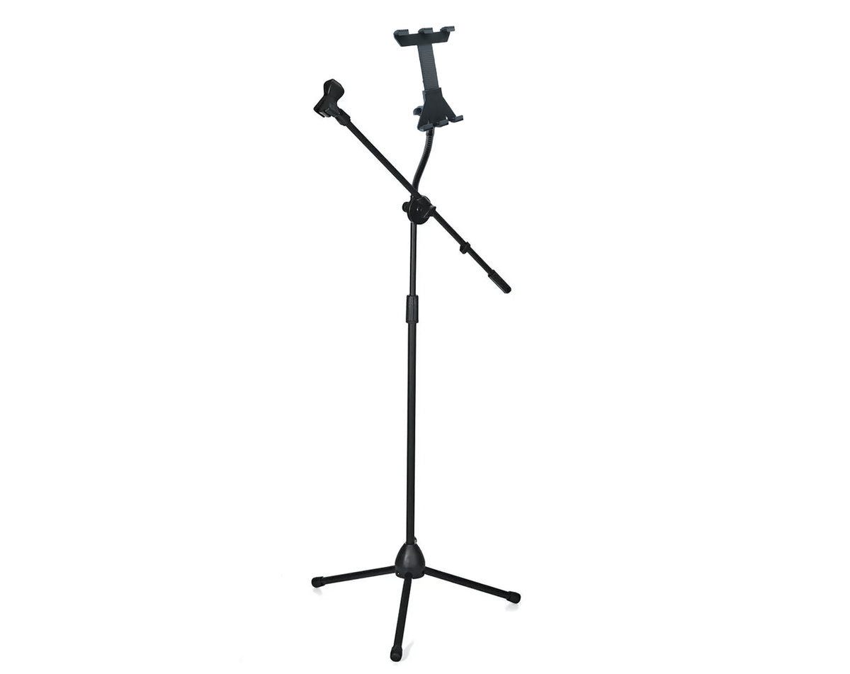 Dual Microphone Stand with Flexible Tablet Holder MS-109