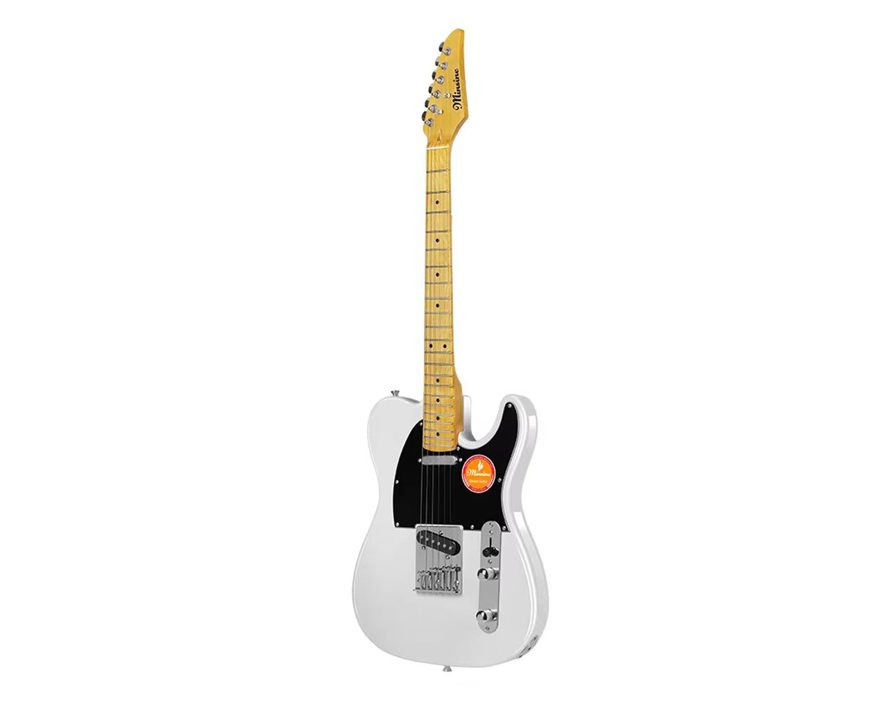 Minsine 6 String Electric Guitar White 3m Cable Tremolo Arm MS-110-WHT