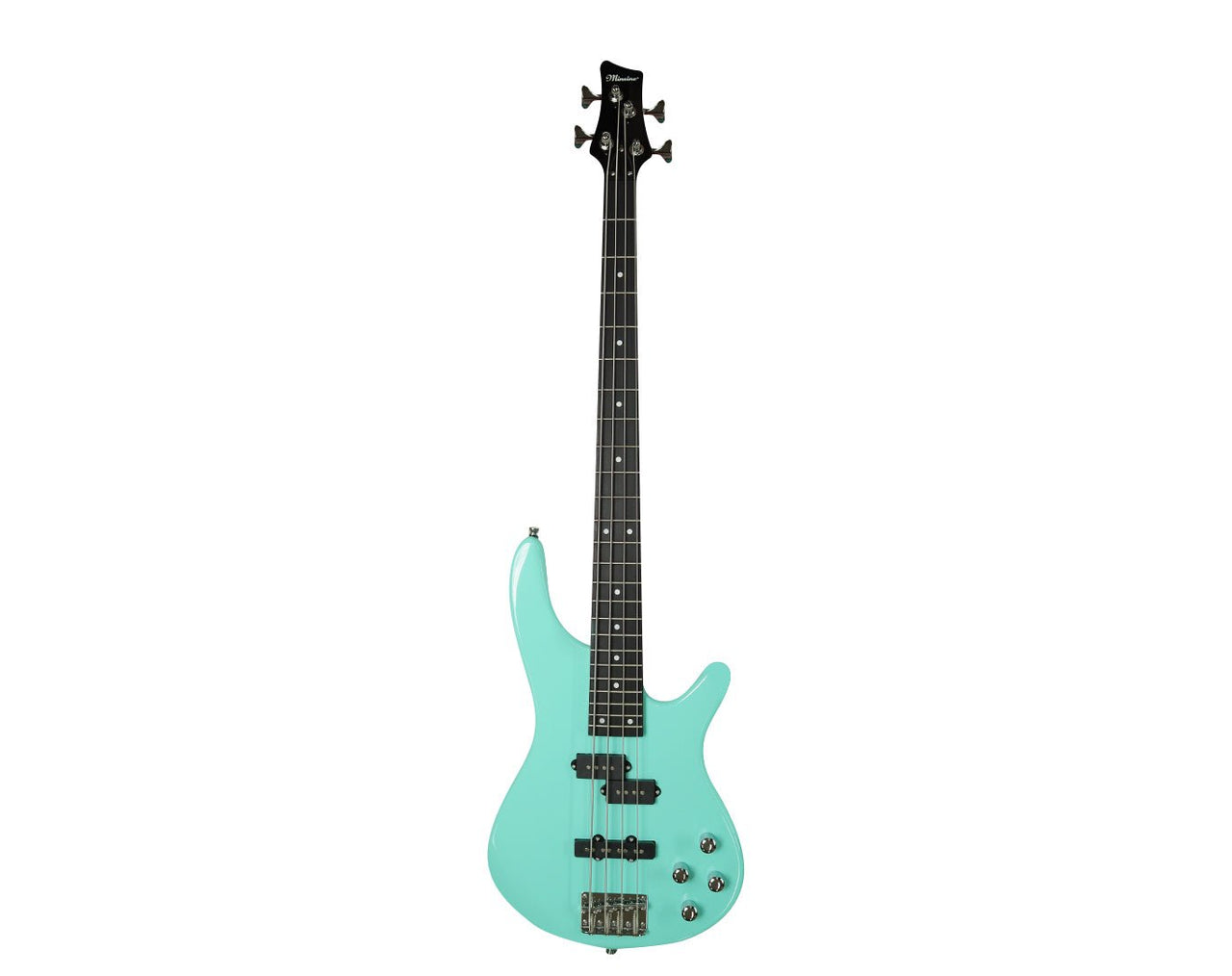 Minsine Full Size Electric Bass Guitar Four String Green MS-4B-GRN