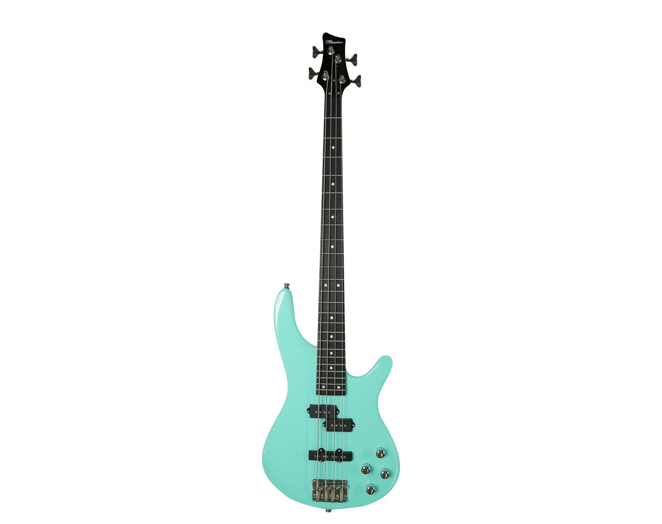 Minsine Full Size Electric Bass Guitar Four String Green MS-4B-GRN