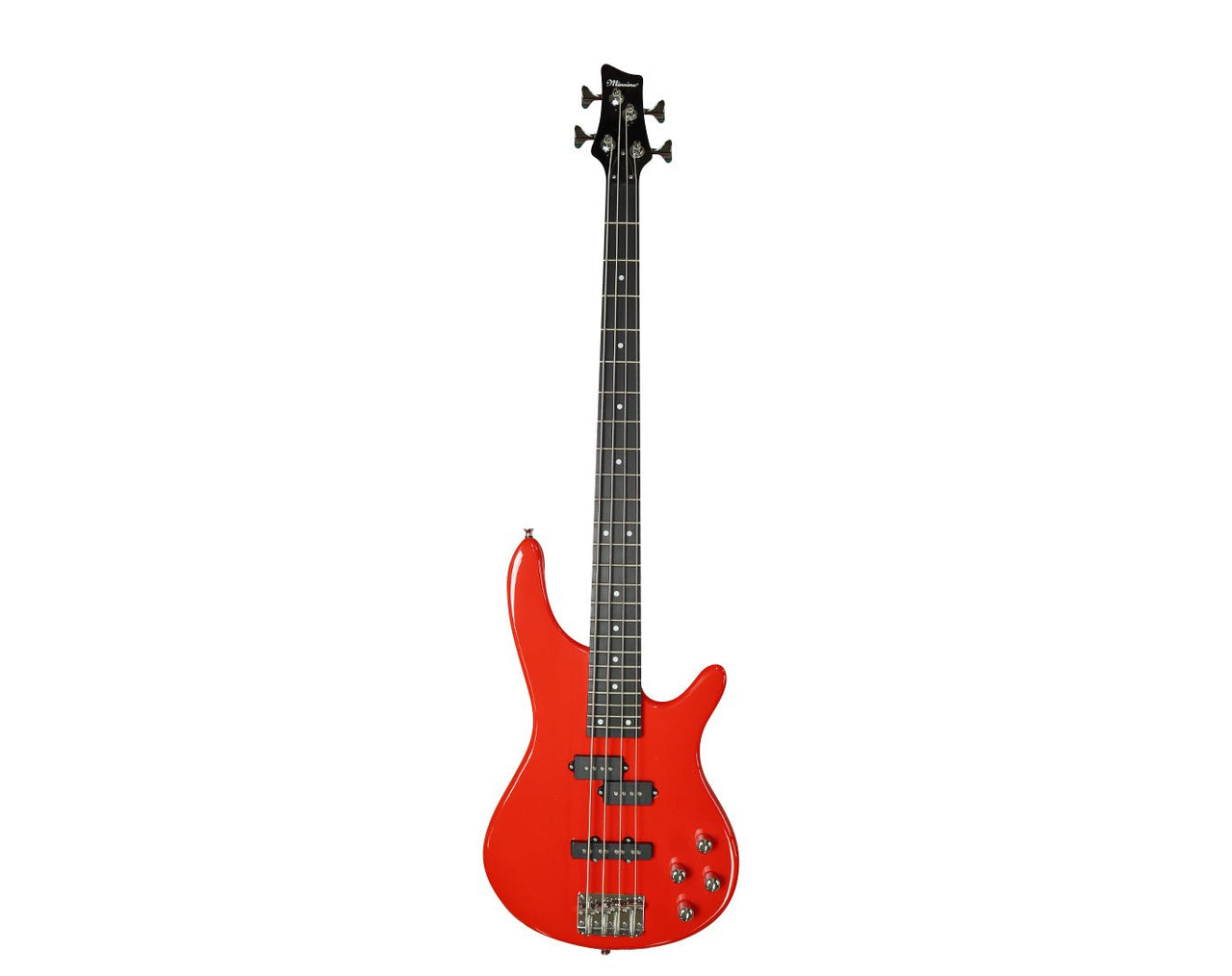 Minsine Full Size Electric Bass Guitar Four String Red MS-4B-RED